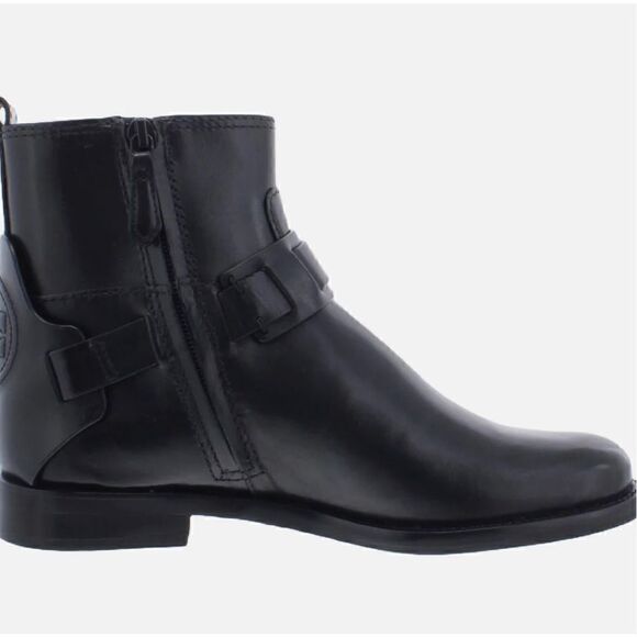 Tory Burch Colton Black Leather Logo Bootie NWOB Size 6 - Picture 3 of 9